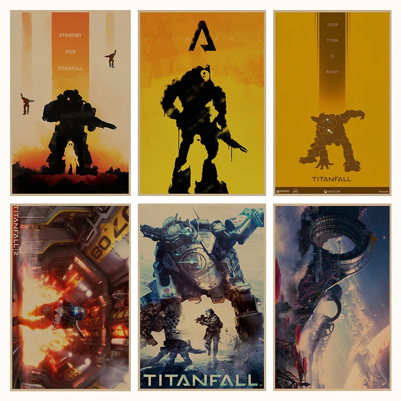 

Titanfall game retro Poster Retro Kraft Paper Bar Cafe Home Decor Painting Wall Sticker