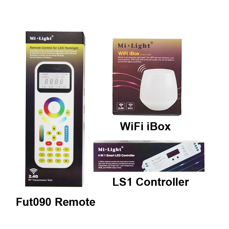 

2.4GHZz Mi.Light LS1 DC12V 24V 15A 4 in 1 Smart LED RGB Controller + 2.4GHz Remote FUT090 + WiFi iBox