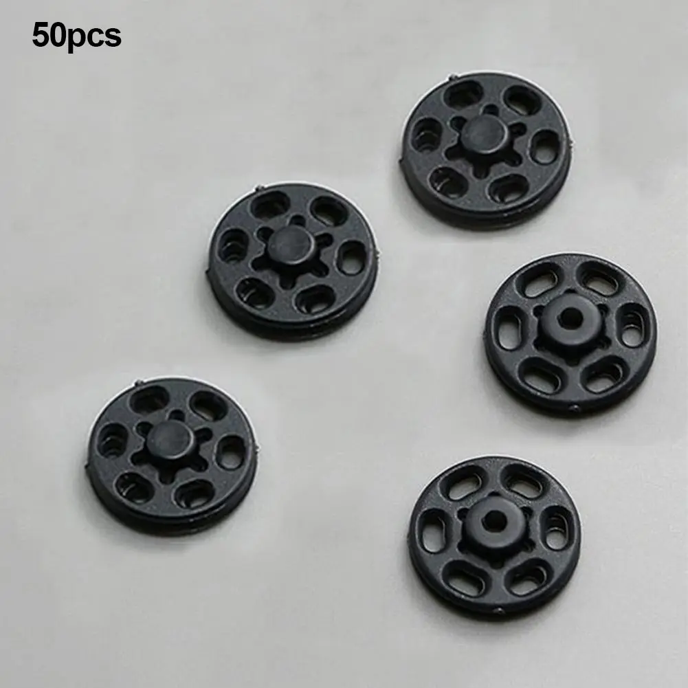 50 шт. прозрачные невидимые кнопки 10 мм 15 мм крепежные Кнопки DIY аксессуары для шитья одежды пальто кнопки - Цвет: Черный