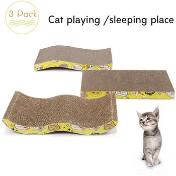 

Pet Cat Furniture Cat Scratching Board 3 Different Design Cardboard Cats Scratching Mat with Catnip Scratcher for Kitten Kitty
