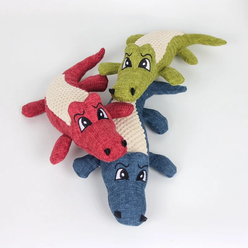 

Pet Plush Crocodile Toy For Grinding Cleaning Teeth Dog Lovely Interactive Chew Training Toy Bite Resistant For Small Large Dogs