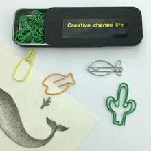 15 шт./лот металла милый рыбы кактус закладки планировщик скрепки материал Эсколар закладки для книг канцелярские школьные принадлежности 7140