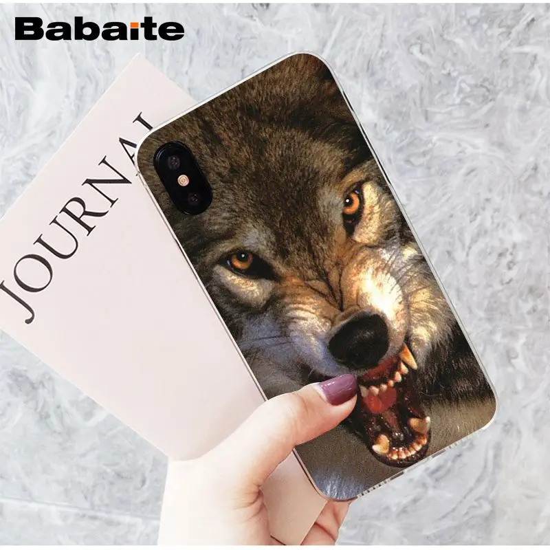 Babaite angry snow wolf TPU Мягкий силиконовый чехол для телефона Apple iPhone 8 7 6 6S Plus X XS MAX 5 5S SE XR