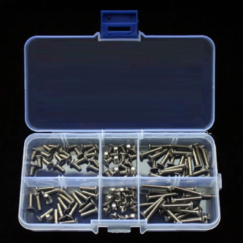 

140pcs/set M3 * 5 / 6 / 8 / 10 / 12 / 16 /20mm stainless steel 304 countersunk hex socket flat head Accessories Kit Sample box