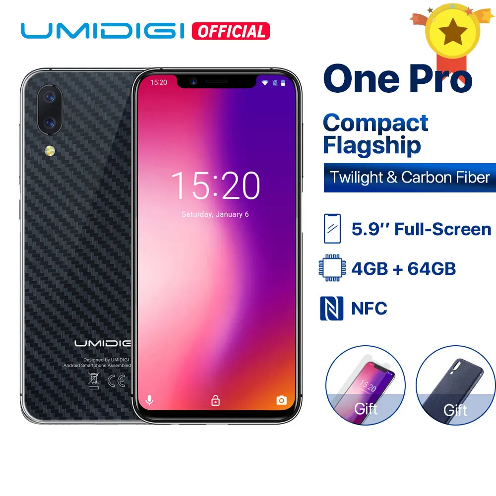 Umidigi One Pro глобальная версия 4 ГБ 64 Helio P23 Восьмиядерный 5 9 дюйма полноэкранный Android 8