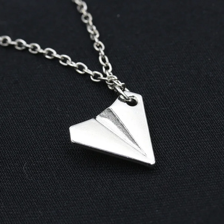 

2019 Handmade Silver Color Airplane Pendant Necklace Aircraft Choker Alloy Clavicle Chain For Women Men Jewelry Brincos