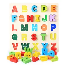 Деревянная игрушка-головоломка, красочный Английский алфавит/номер, детская головоломка, Обучающие Развивающие игрушки