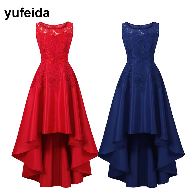 

Women Dress Vintage Lace Patchwork Irregular Bodycon Sleeveless Party Prom Swing Dress Elegant Satin Evening Lady Vintage Dress