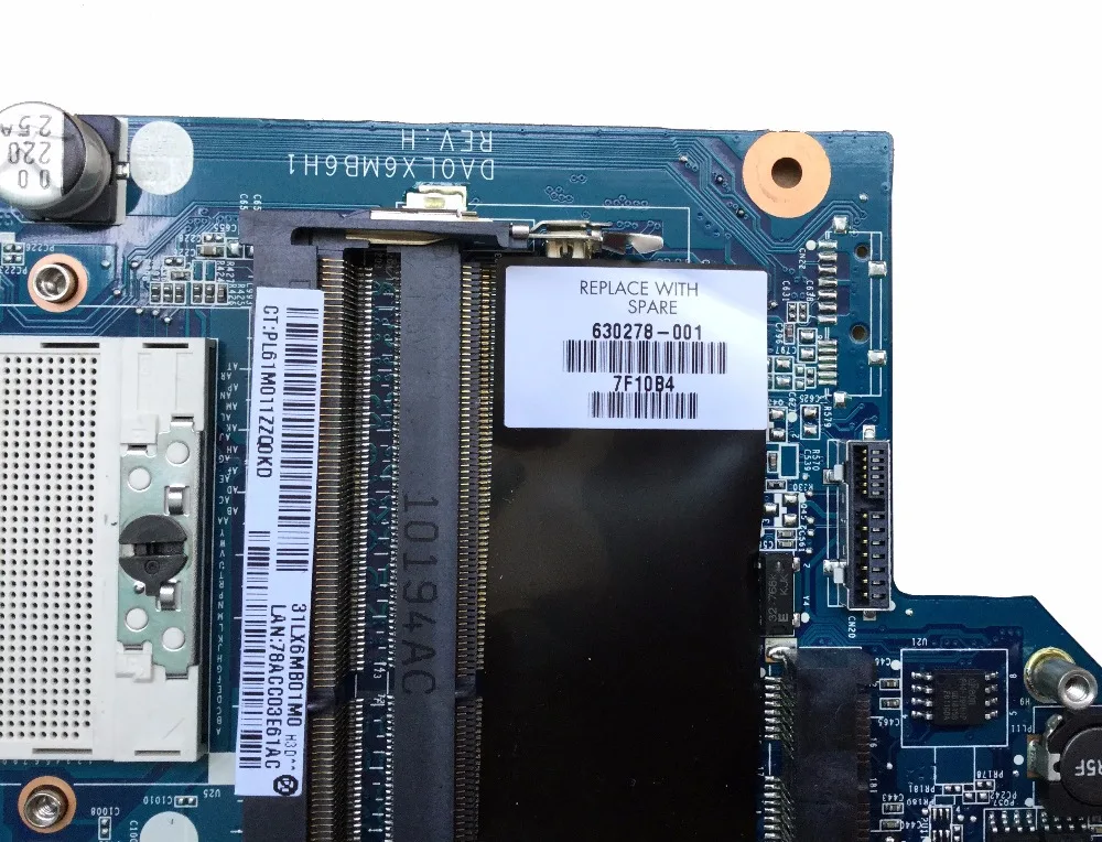  630278-001 615278-001 Free shipping for HP DV6 DV6T motherboard 592816-001 DA0LX6MB6H1 mainboard 10