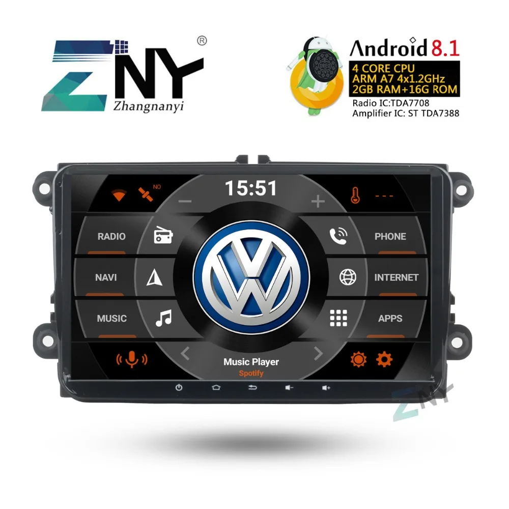 Best 9" HD Android 8.1 Car Stereo For T5 Transporter Polo Golf Passat Eos Rabbit Scirocco Tiguan Jetta Altea Leon Toledo Fabia Yeti 0