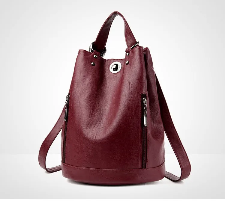 Модный женский рюкзак из искусственной кожи, женская сумка через плечо, Женская дорожная сумка, рюкзак, многофункциональный рюкзак, черный рюкзак
