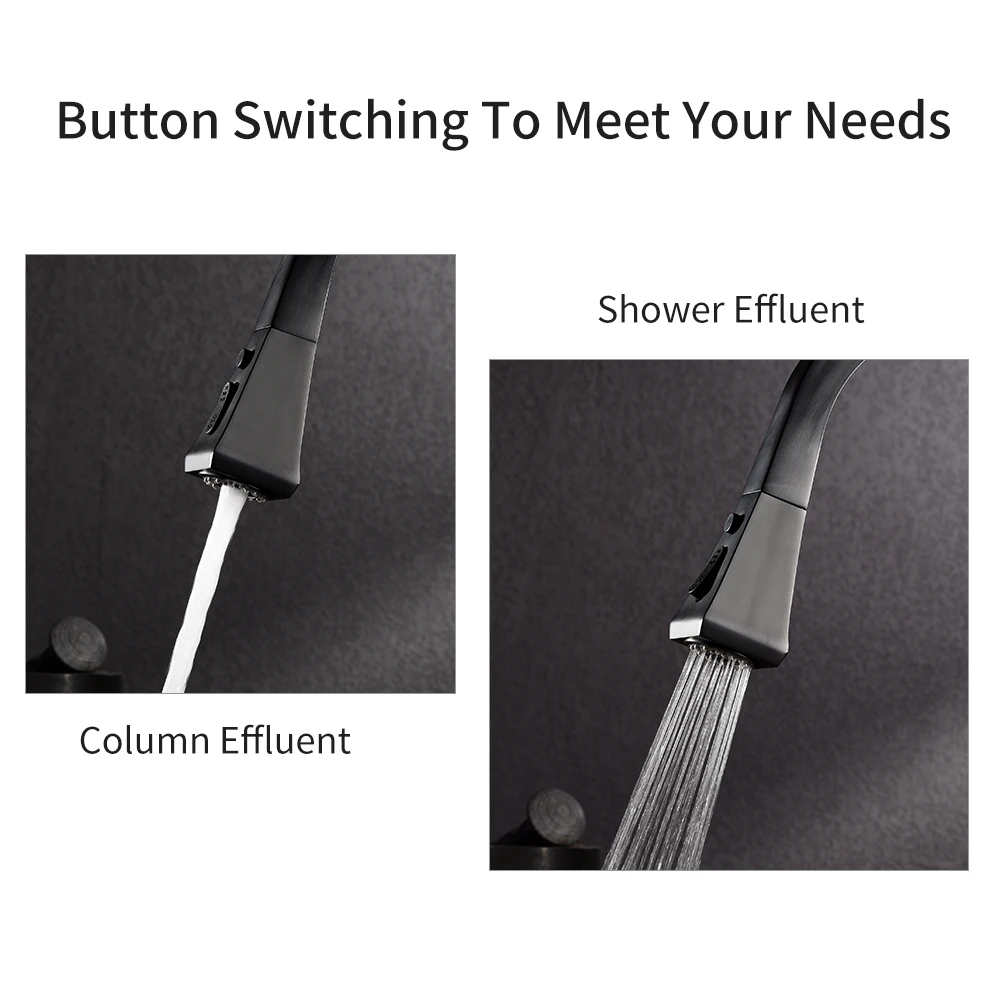 Kitchen Faucets Silver Single Handle Pull Out Kitchen Tap Single Hole Handle Swivel 360 Degree Water Mixer Tap Mixer Tap 866399R