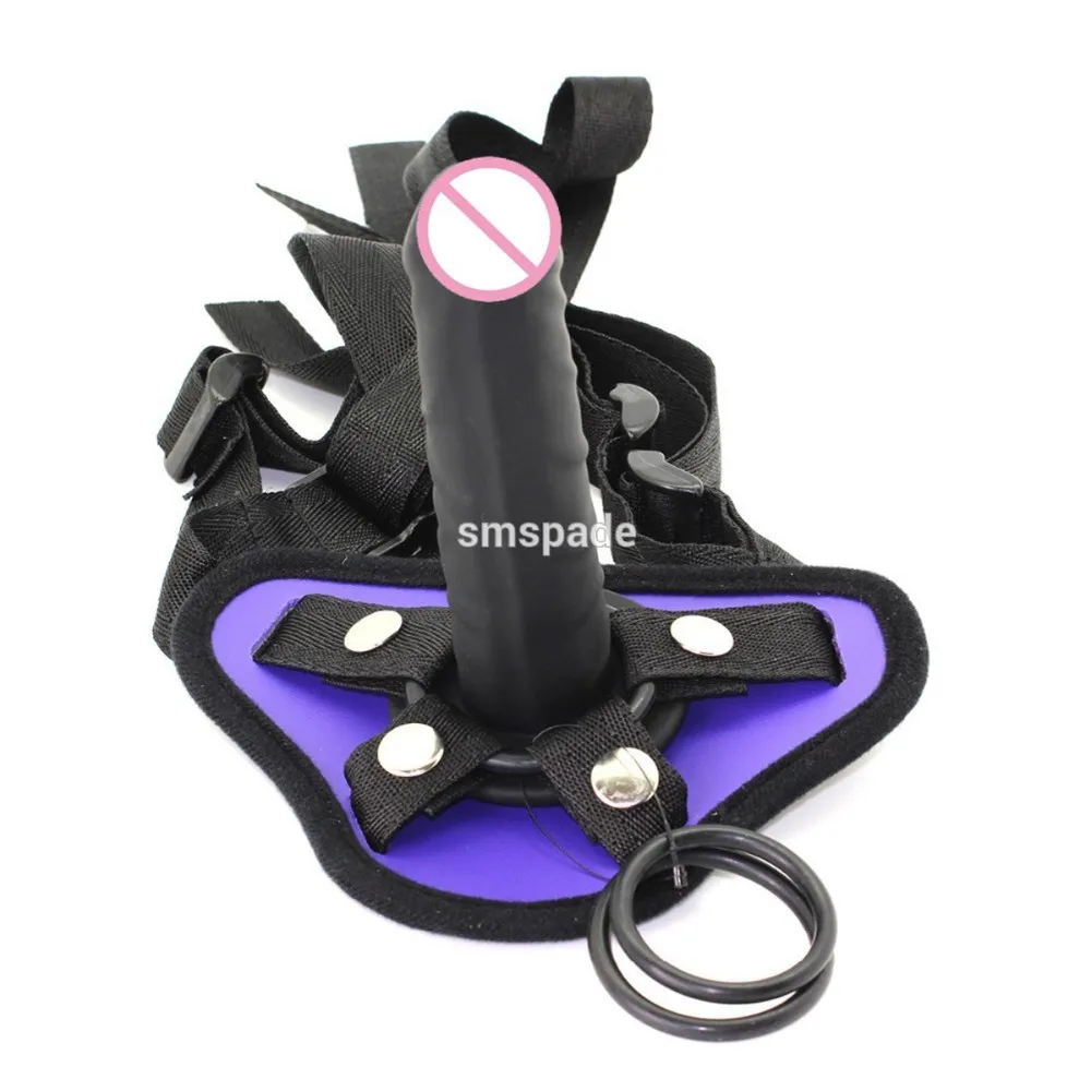 Smspade 13035mm Purple Pu Strap On Dildo Strap On Female Harness For