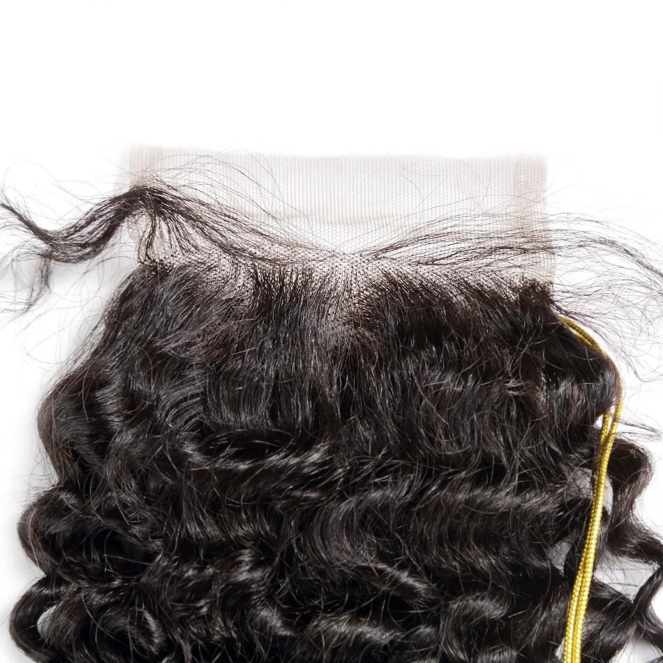 Rosabeauty человеческие волосы Кружева Закрытие глубокие кудрявые синтетические волосы волнистые 4x4 Siwss кружева отбеленные узлы