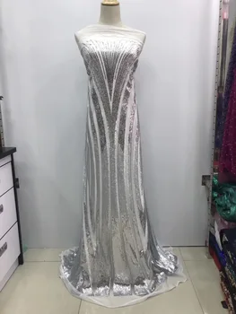 

New design hot sale Nigerian Sequin lace fabric,Fashion African Kano cotton swiss voile lace in switzerland high quality JL071