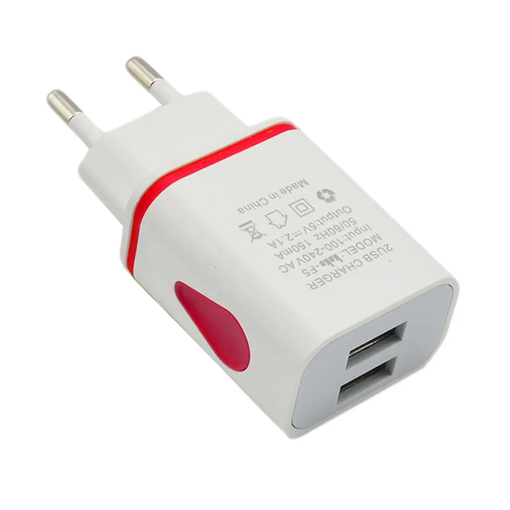 Malloom светодио дный USB 2 Порты и разъёмы перемещения дома стены AC переходник для зарядного устройства для S7 ЕС Plug