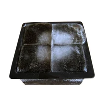 Черный большой Гигантский Большой силиконовый кубик льда квадратный лоток плесень