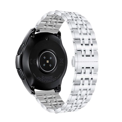 silver 22 мм ремешок из нержавеющей стали для samsung gear S3 Frontier galaxy watch 46 мм huawei watch gt 2 band amazfit GTR 47 мм браслет - Цвет ремешка: silver