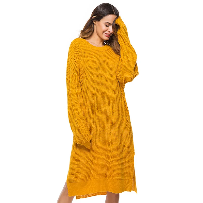 Women Thick Knitted Autumn Wear Loose Long Fashion O-Neck Pullover Oversized Casual Truien Dames Wild Mujer Sweater MZ3057 | Женская