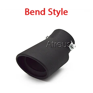 Car Exhaust Muffler Pipe For Ford Focus 2 3 Mazda 2 3 6 Hyundai solaris accent i30 Citroen C2 C4 Peugeot 207 307 408 Accessories - Название цвета: black bend style