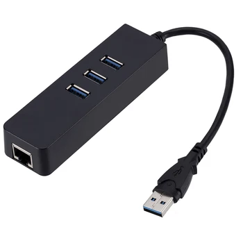 

High speed 3 Ports USB 3.0 Gigabit Ethernet Lan RJ45 Network Adapter Hub To 10/100/1000 Mbps new