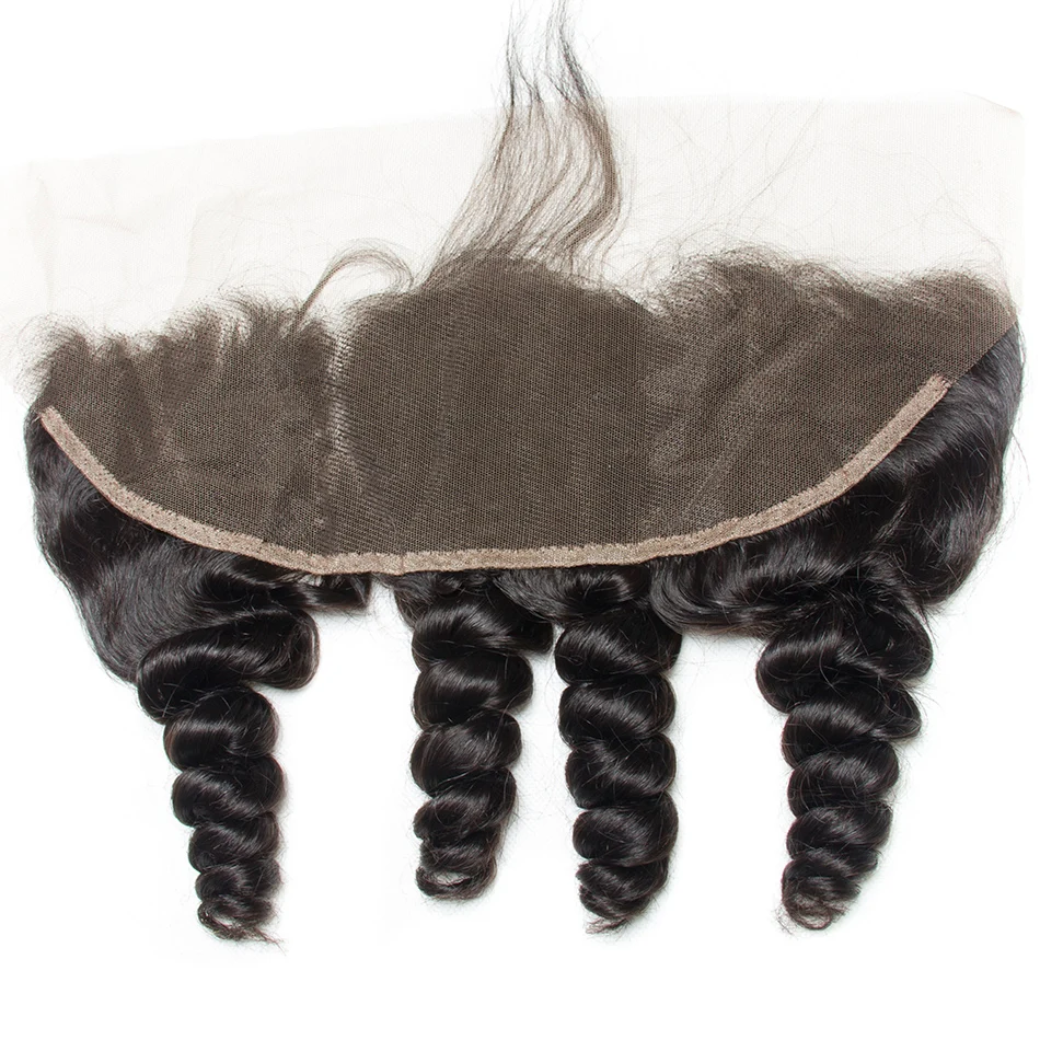 

Alibele Peruvian Loose Wave Lace Frontal Closure 13x4 Lace Frontal Pre Plucked With Baby Hair Remy Human Hair Peruvian Closure
