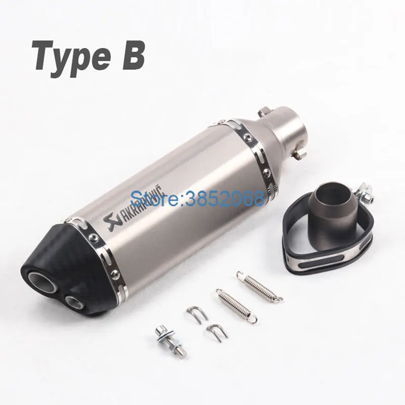 ID: 51mm L: 470mm Universal motocicleta Escape silenciador Escape Scooter Akrapovic Escape mufla doble orificio adecuado para la mayoría de motos