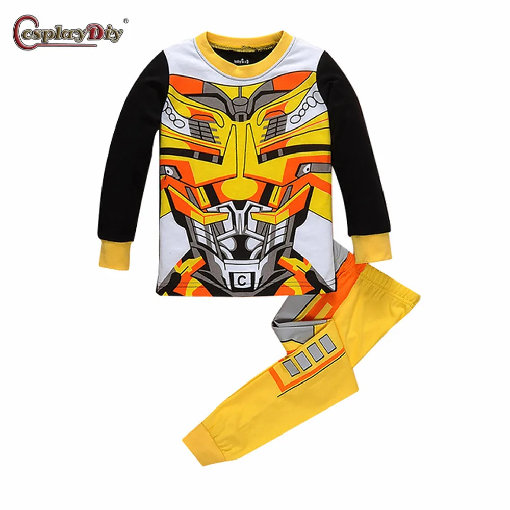 

Cosplaydiy Superhero Transformers Kids Pajamas Sets Baby Clothing Set Boys Girls Pyjamas Cotton Printed Children Sleepwear