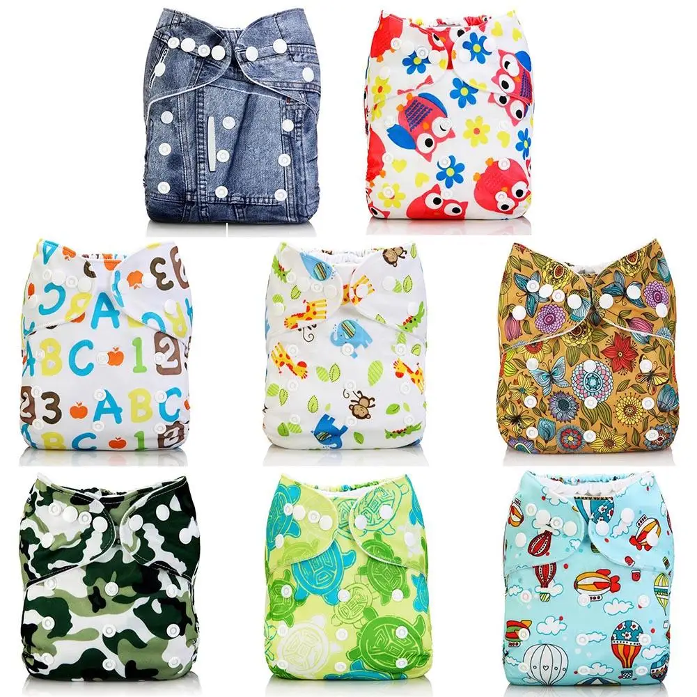 

Washable Baby Cloth Diaper Cover Waterproof Cartoon Baby Nappies Diapers Breathable Reusable Nappy 0-2 years