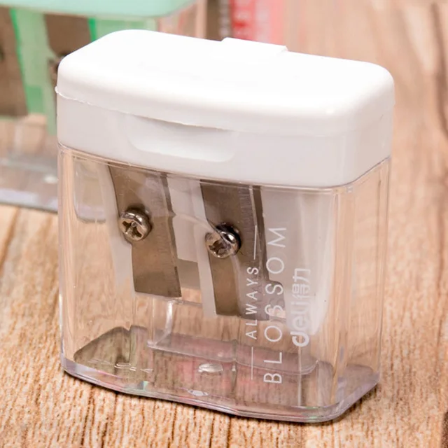 3 Pcs Double Hole Plastic Pencil Sharpener Transparent Standard Cutting Machine 3 Pcs Double Hole Plastic Pencil Sharpener Transparent Standard Cutting Machine