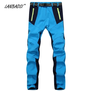 

LANBAOSI Women's Fleece Softshell Pants Waterproof Windproof Anti-UV Outdoor Sports Hiking Snow Skiing Climbing Camping Trousers