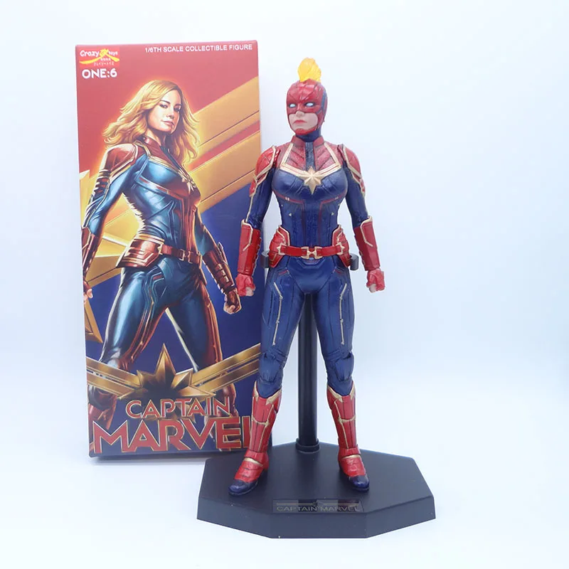 

30cm Crazy Toys Avengers 4 Endgame Super Hero Captain Marvel PVC Action Figure Collection Model Toy Gift For Kids