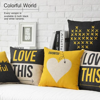 

Nordic Home Decorative Linen Cushion cover Geometry Heart shape Love Modern Pattern Pillow Case Sofa Chair Waist Pillow cover