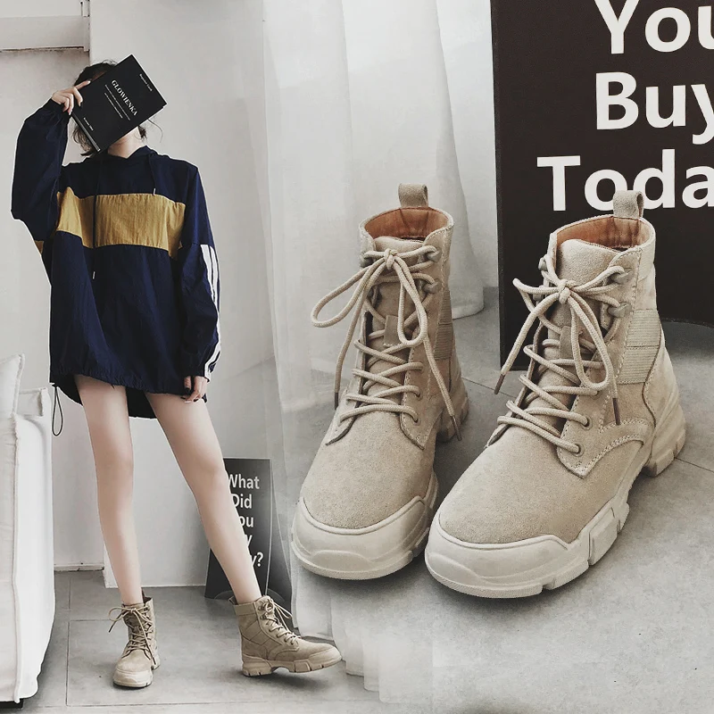 

MYCOLEN Woman Short Boots Warm Spring/Autumn Women Boots Ankle Boots Thick Heel Fashion Motorcycle Shoes Cuissarde Femme