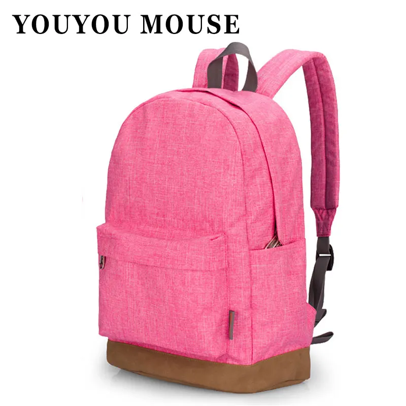 

YOUYOU MOUSE Korean Style Men Women Canvas School Student Backpack Large Capacity Casual Rucksacks Travel Bag Shoulders Backpack