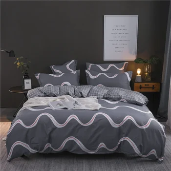 

Choiceness Cotton Bedding Set Plaid Bed Linen Twin Queen Size Cartoon Duvet Cover Set Double Sided Design Bed Sheet Kids Bedding