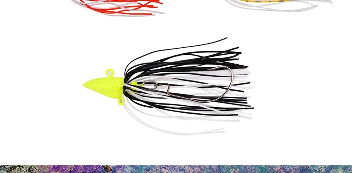 Fishing Lure Buzz Bait Spinnerbait Spinner Spoons Lead head Metal Hook Rubber Jig Head 7.7cm 7g 5pcs Fishing Tackle  (14)