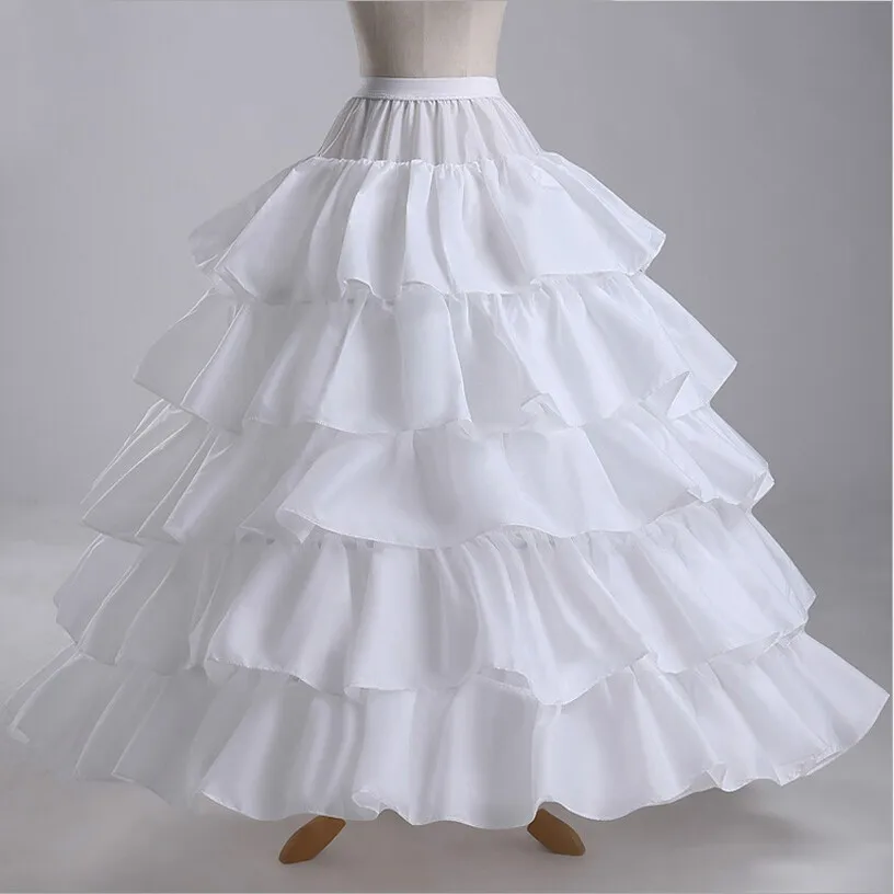 

4 Hoops 5 Layers Wedding Petticoat Underskirt Ball Gown Ruffles Women Petticoat Crinoline Bridal Wedding Accessories
