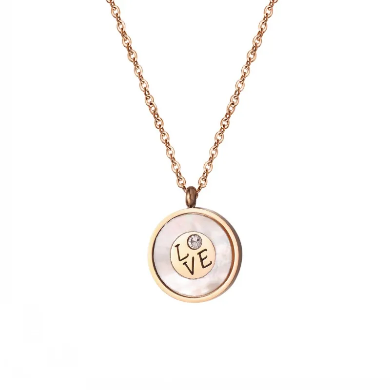 Elegant Love Pendant Necklace Stainless Steel Letters Gift for Women Lover Crystal Zircon Engagement Jewelry Anniversary чокер |
