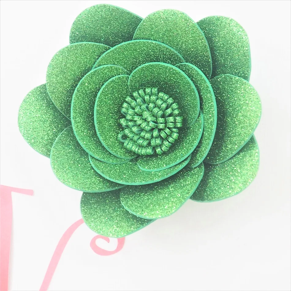 Giant Glittered Foam Flowers Handmade Blue Green Large Rose Set For Nursery Wedding Birthday Backdrop Home Wall Decoration