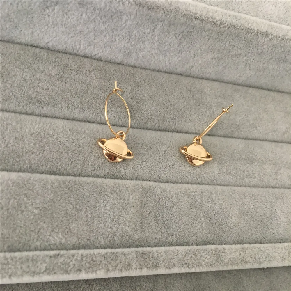 

LOVELY GOLD COLOR PLATING UNIVERSE GALAXY CHARM HOOP EARRING FOR WOMEN