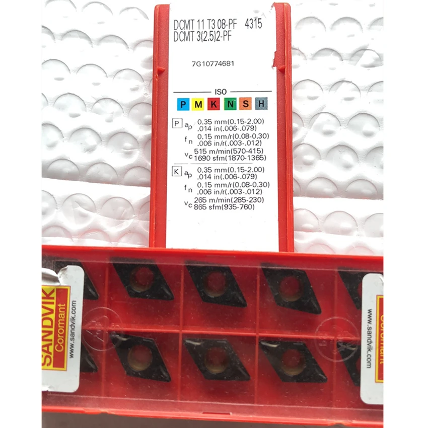 Абсолютно DCMT11T308-PF 4315 DCMT3(2,5) 2-PF 4315 карбидные вставки 10 шт./кор. в оригинальной упаковке