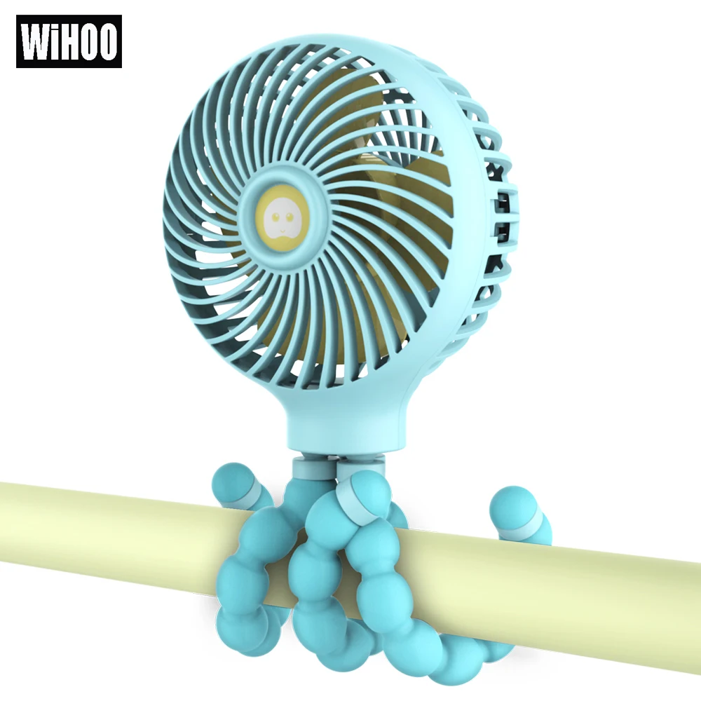 WiHoo Mini Stroller Fan Personal Portable Desk Handheld Baby Bed Fan