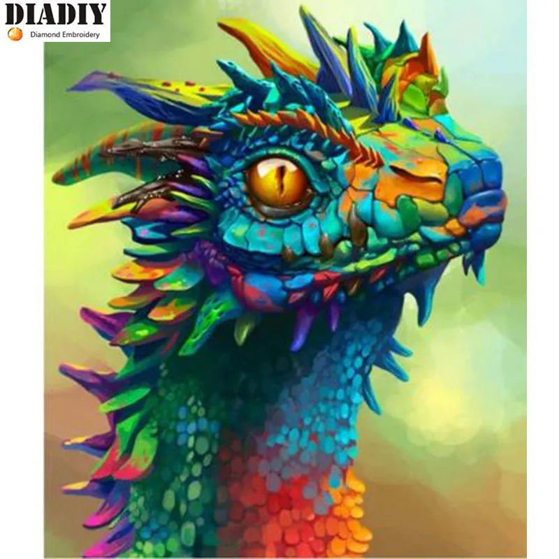 

Full Square/Round Color Dragon Head Diamond Painting DIY 5D Full Diamond Embroidery Square Rhinestones Mosaic Kit Home Decor