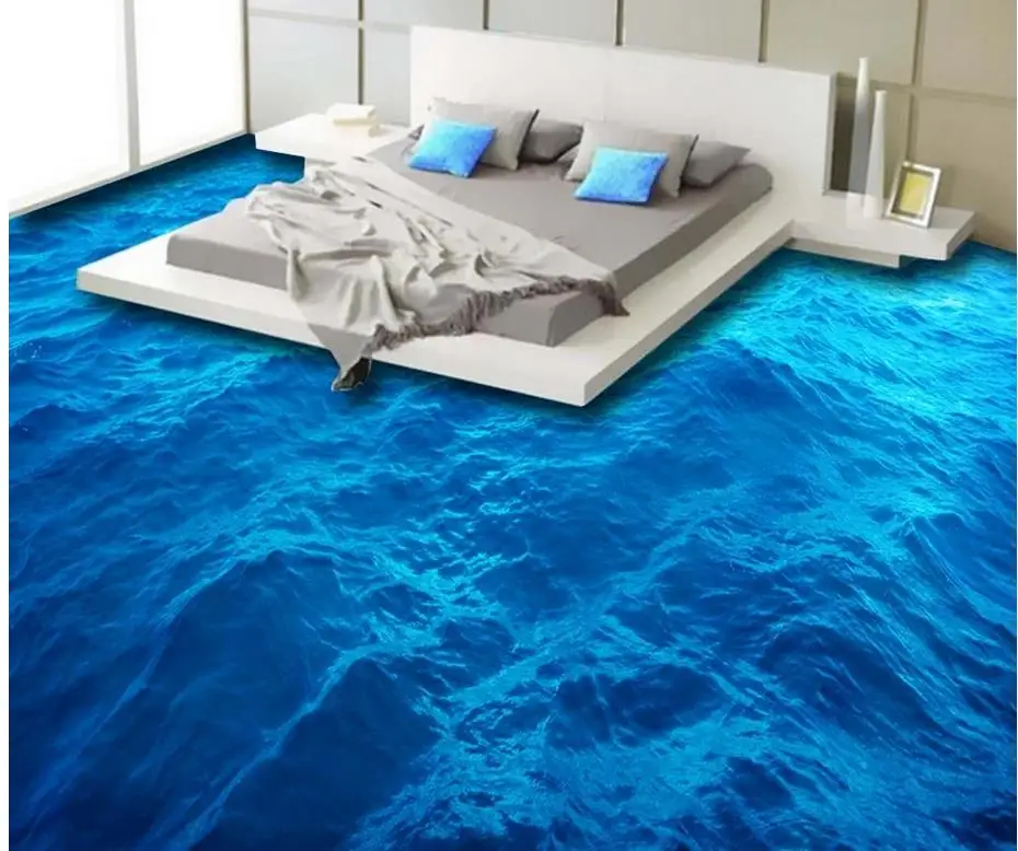 Beautiful ocean surface waves Mural 3D Floors PVC waterproof floor