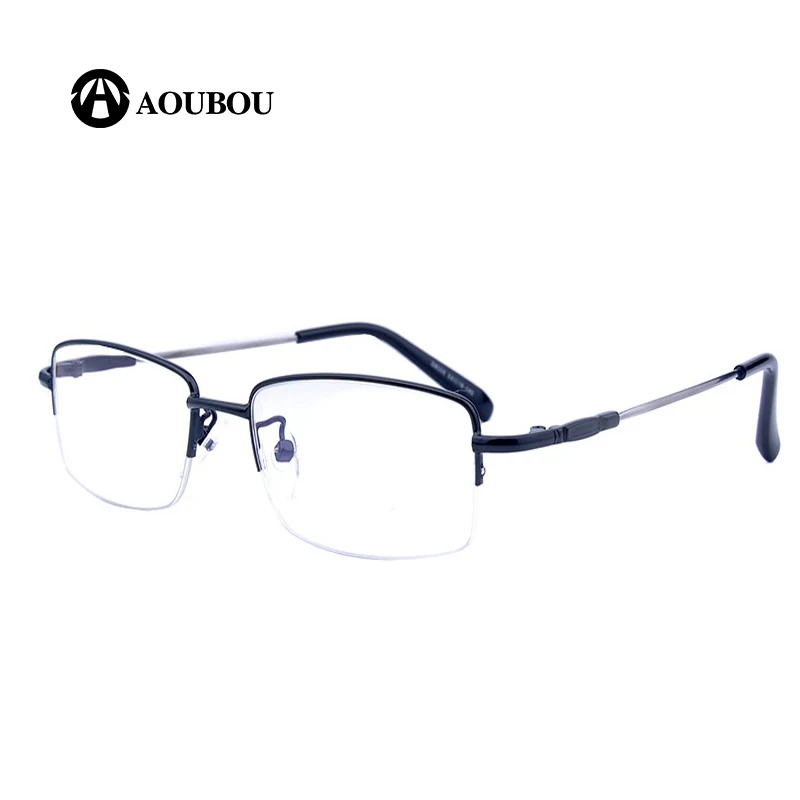 

-100/-600 nearsighted Myopia glasses Finished product Men Half frame memory metal Ultralight anti blue ray prescription