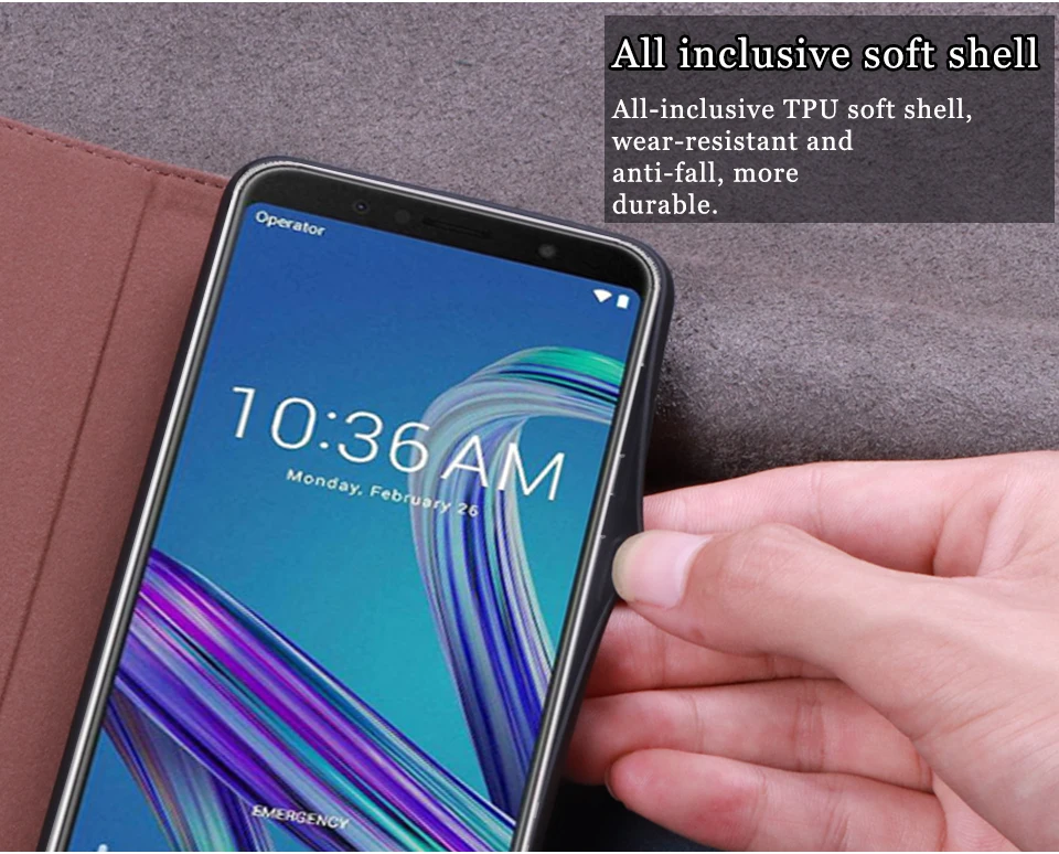 Роскошный кожаный чехол книжка RYKKZ для 2018 ASUS ZenFone Max Pro M1 ZB602KL подставка Asus