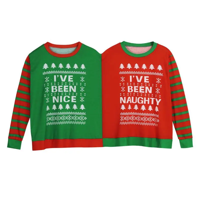 naughty nice christmas jumper