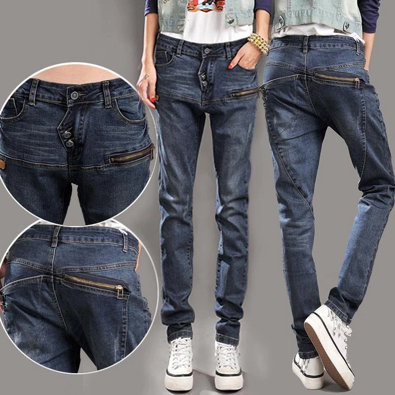 Pantalones de talla grande para mujer, ropa informal holgada, barata, a la moda, sexy, para 2015|jeans trousers|trouser jeanswomen loose jeans - AliExpress
