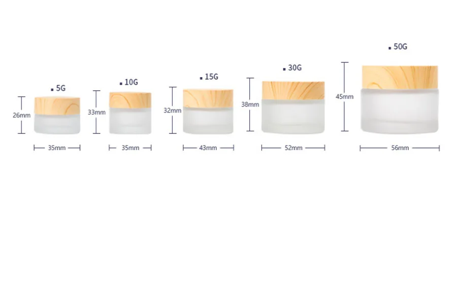 5 г, 10 г, 15 г, 30 г, 50 г, бутылка из морозного стекла Пластик бамбуковой крышкой Стекло банку пустые бутылки косметический контейнер для упаковки